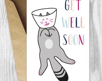 Get Well Cards, Funny Cat Get Well Printable Cards, Get Well Soon Cat Card, Instant Download, Funny Cat Cards, Feel Better Cat Cards