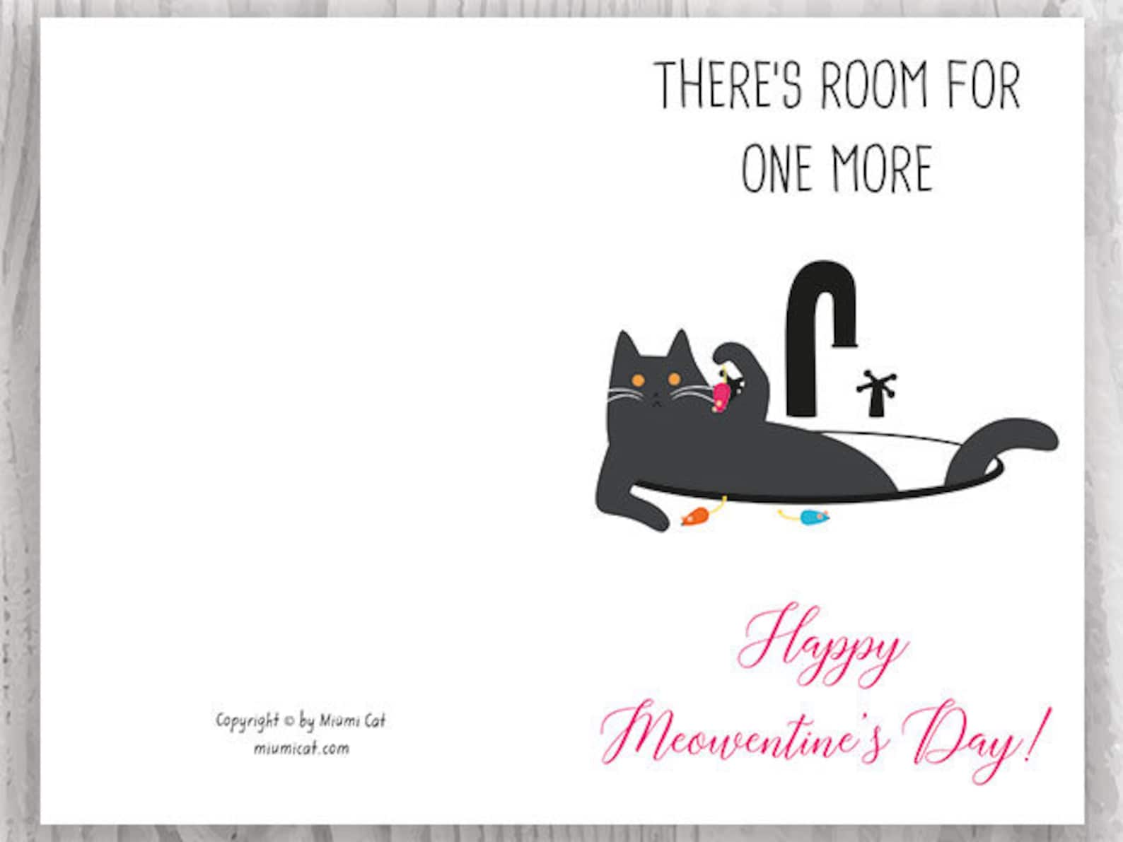Funny Valentine Printables Valentines Day Card Grey Cat - Etsy