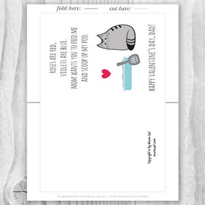 printable valentines day card, Valentine Card Him Printable for Dad, Funny Cat Valentines Day Card, Valentine Cards for Cat Dads image 2