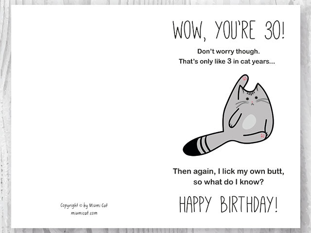 30th Birthday Card, Printable Birthday Card, Funny Cat Birthday Card, Getting Old Card, Printable Cat Card, Instant Download, 30 Birthday - Etsy 30th-birthday-card-printable-birthday-card-funny-cat-birthday-card-getting-old-card-printable-cat-card-instant-download-30-birthday-etsy
