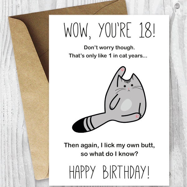 Funny 18th Birthday Card - Etsy