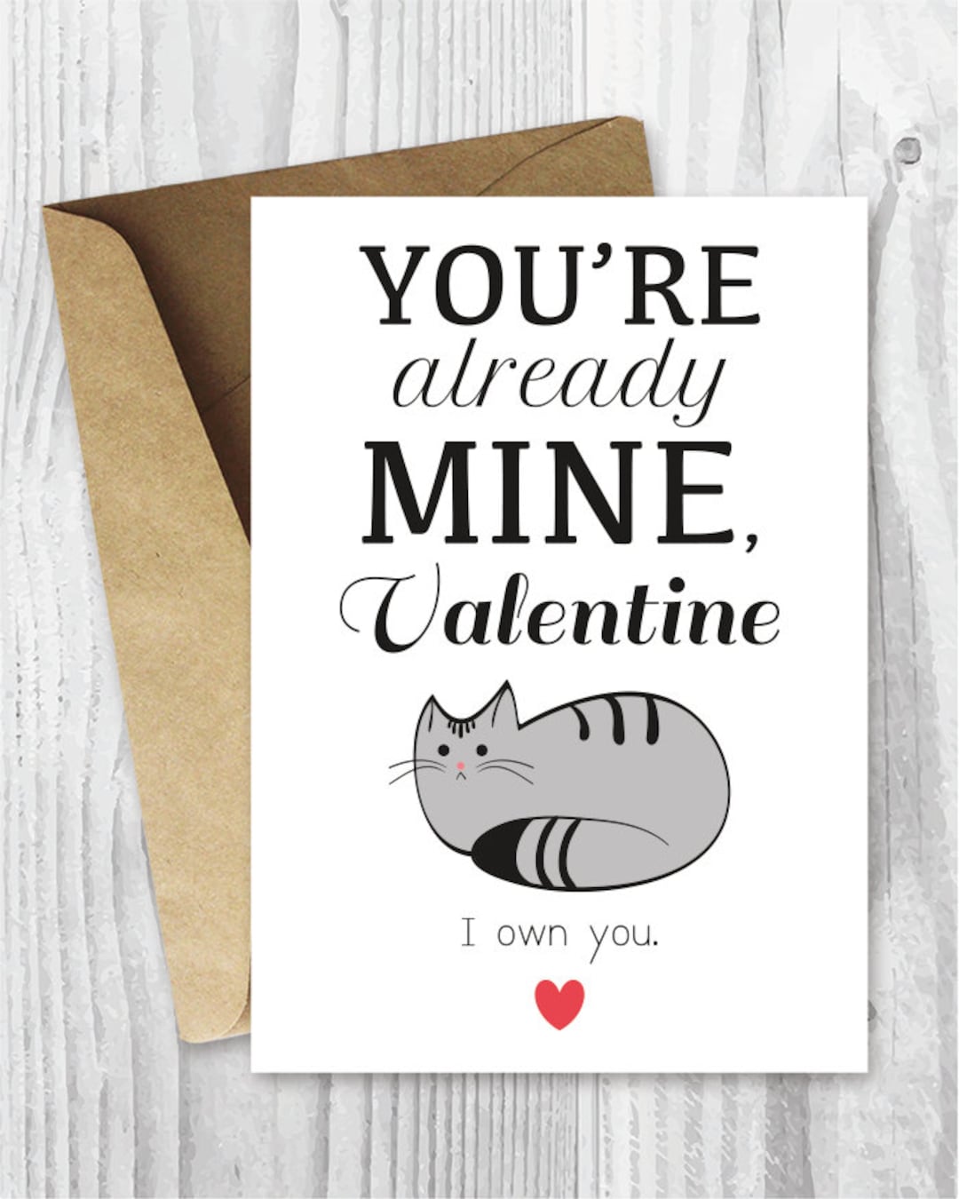 Valentines Card Funny Printable, Funny Valentine's Day Card, Funny Cat ...