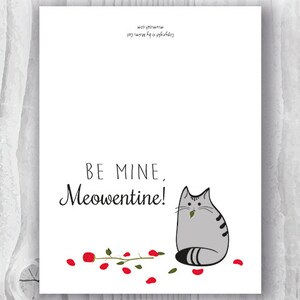 Valentine Card Printable, Cat Valentine's Day Card Download, Funny Cat ...