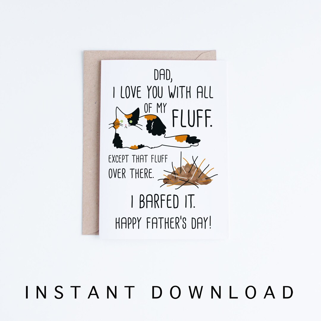 Funny Fathers Day Card Print Instant Download, Printable Father's Day ...