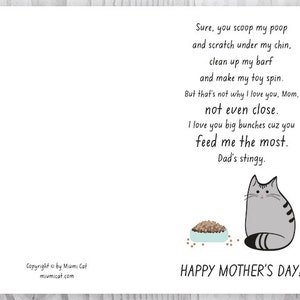 mother's day printable card, Instant Download Funny Cat Mothers Day Digital Card, Printable Card, Fur Baby Mom Instant Download image 4