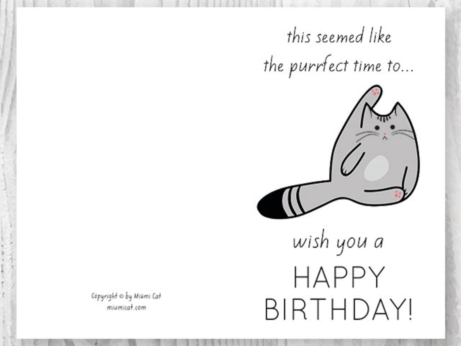 Funny Birthday Cards, Printable Birthday Cards, Funny Cat Birthday ...