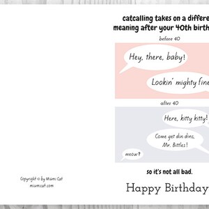40th Birthday Cards, Printable Birthday Cards, Crazy Cat Lady 40 ...