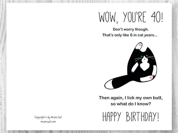 40th Birthday Card Printable, Humorous Tuxedo Cat Birthday Card, Printable Black and White Cat Card, Prompt Obtain, 40 Birthday image about Cat Birthday Card Printable referred to as 40th Birthday Card Printable, Amusing Tuxedo Cat Birthday Card, Printable Black and White Cat Card, Quick Down load, 40 Birthday
