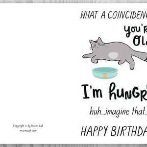 Sarcastic Birthday Cards Instant Download, Funny Printable Cat Birthday ...