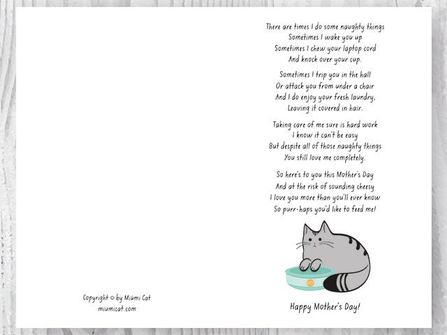 Twizler Lustige Muttertagskarte Von Der Katze – Humorvolle Grußkarte Für Katzenmütter, Inkl. Umschlag
