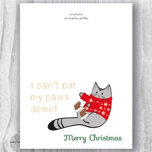 Printable Christmas Cat Card, Funny Cat Christmas Cards, Printable ...