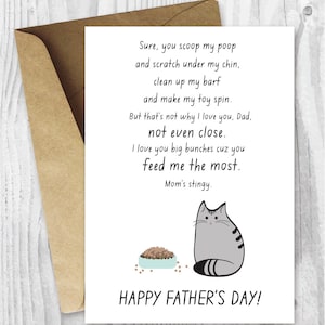 For Pet Lovers, Pet Dad, Printable Father Card, Fathers Day Card, Pet Dad, Father's Day Cards from the Cat, Fur Baby Dad Instant Download image 1