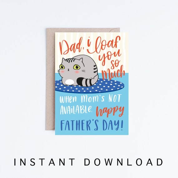 Funny Fathers Day Card Print Instant Download Printable | Etsy