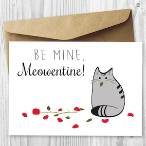 Valentine Card Printable, Cat Valentine's Day Card Download, Funny Cat Valentine Card, DIY Valentine's Day Card, Valentines Card from Cat