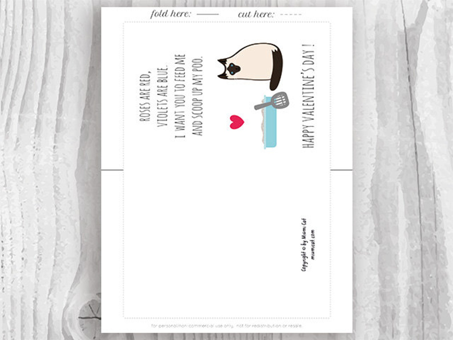 Funny Valentine Card Printable, Funny Siamese Cat Valentines Day Card ...