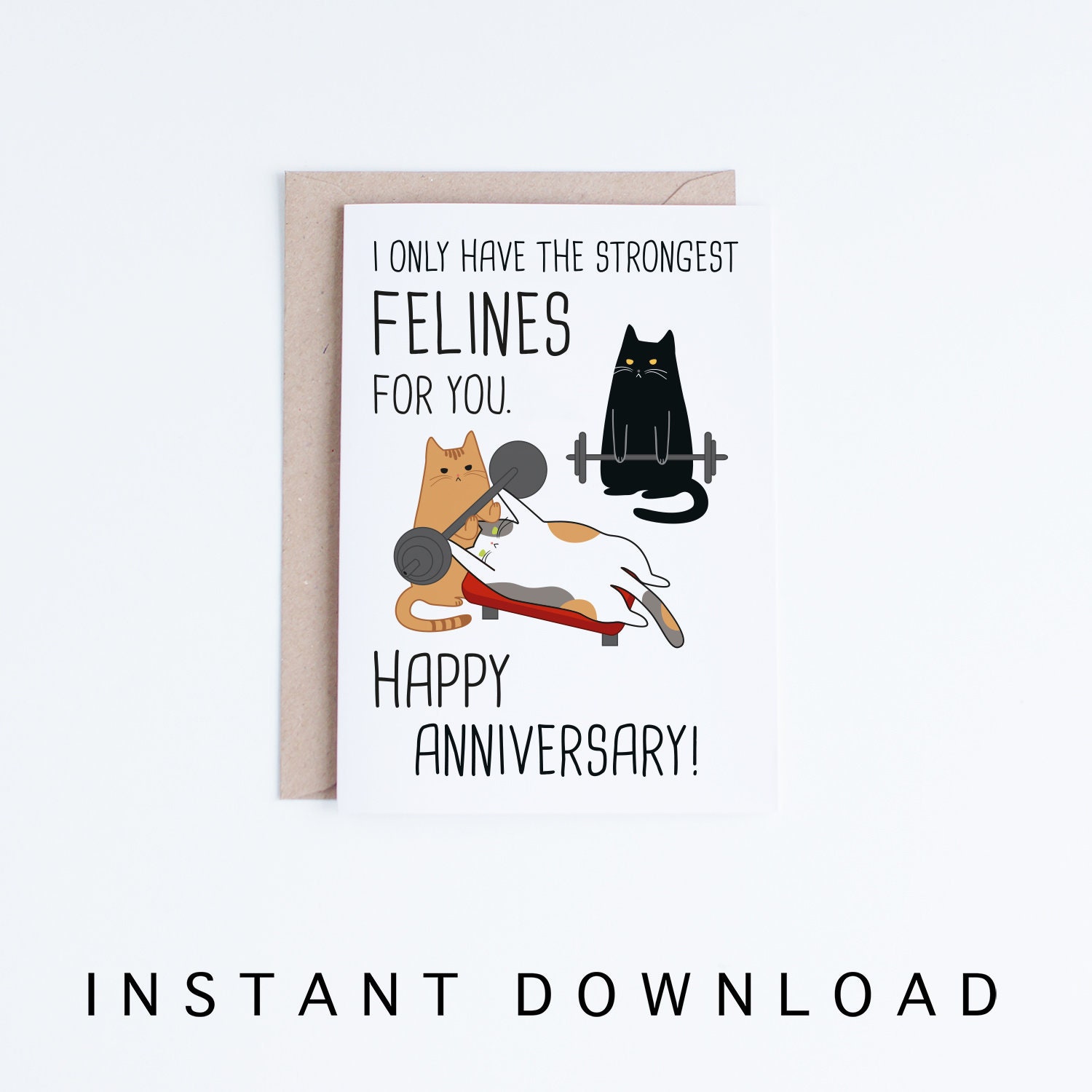 Printable Anniversary Playing cards, Amusing Anniversary Black Cat Card Instantaneous Down load, Excess weight Lifting Cats, For Him, Punny, Spouse, Boyfriend graphic regarding Printable Anniversary Cards known as Printable Anniversary Playing cards, Humorous Anniversary Black Cat Card Prompt Down load, Fat Lifting Cats, For Him, Punny, Partner, Boyfriend