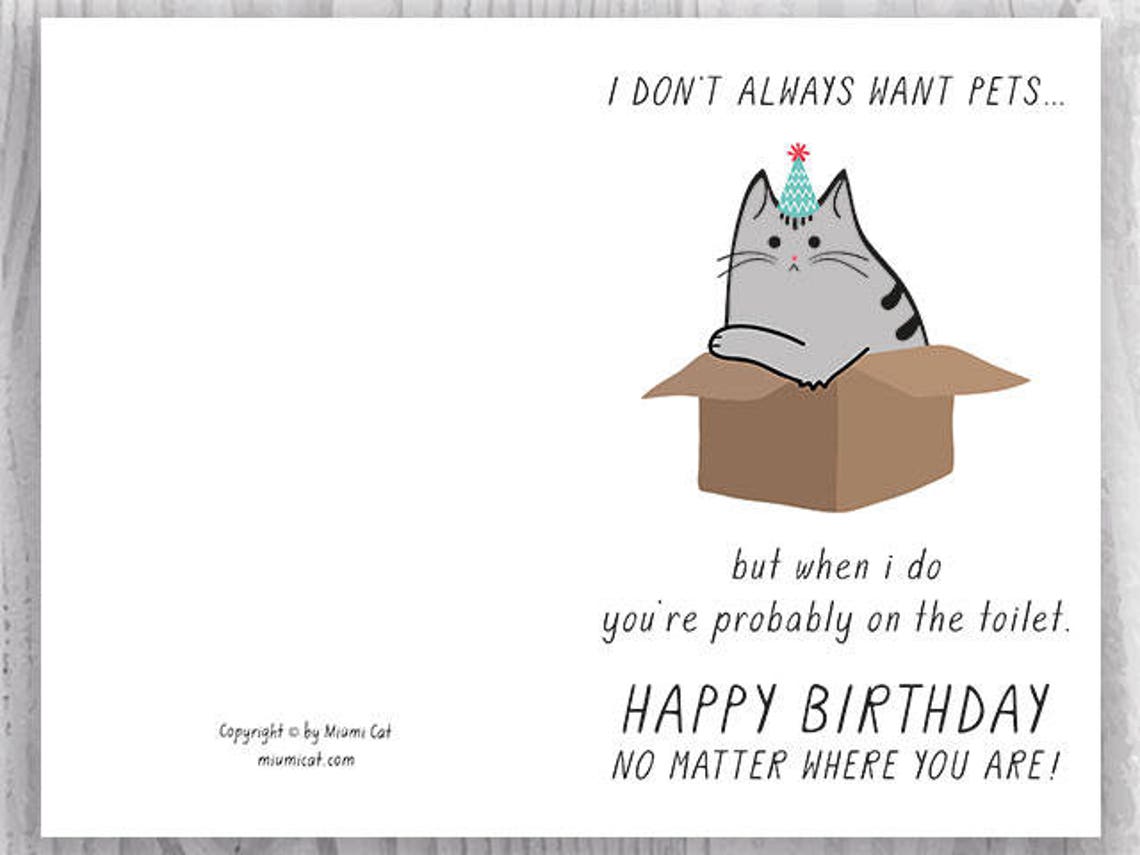 Funny Birthday Cards Instant Download Printable Birthday | Etsy