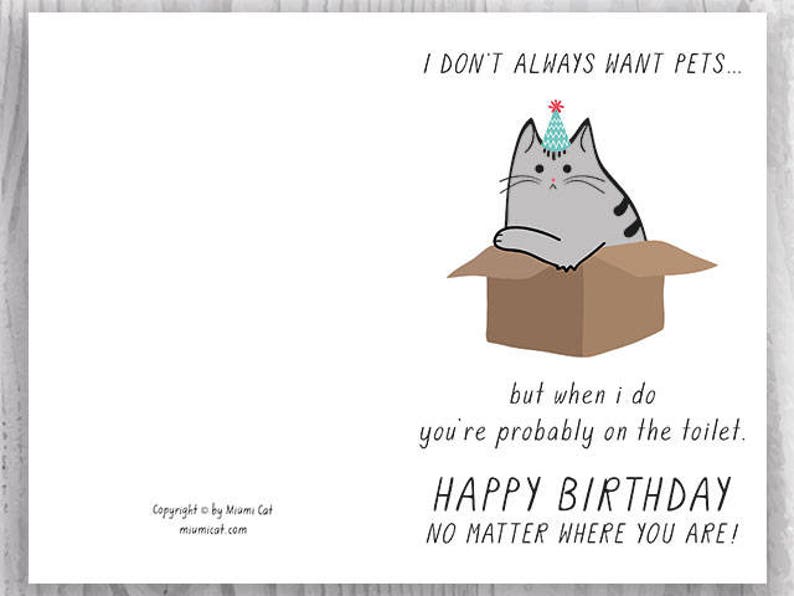 Funny Birthday Cards Instant Download Printable Birthday | Etsy