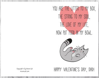 Funny Cat Valentine's Day Cards - Romantic Greeting Cards For Cat Lovers, Boyfriend, Girlfriend, Husband, Wife