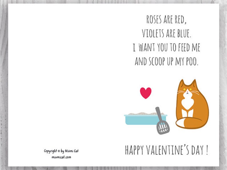 Funny Valentine Card Printable Funny Orange and White Cat | Etsy