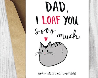 Printable Father Card, Funny Fathers Day Cards Download, Cat Dad, Cat Father's Day, Fur Baby Daddy Instant Download, Funny Cat Cards