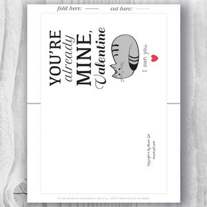 Valentines Card Funny Printable, Funny Valentine's Day Card, Funny Cat ...