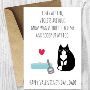 cartes de Saint Valentin imprimables, Fur Baby Daddy, Funny Tuxedo Cat Valentines Day Card, Valentine Cards for Cat Dads, Black and White Cat Cards
