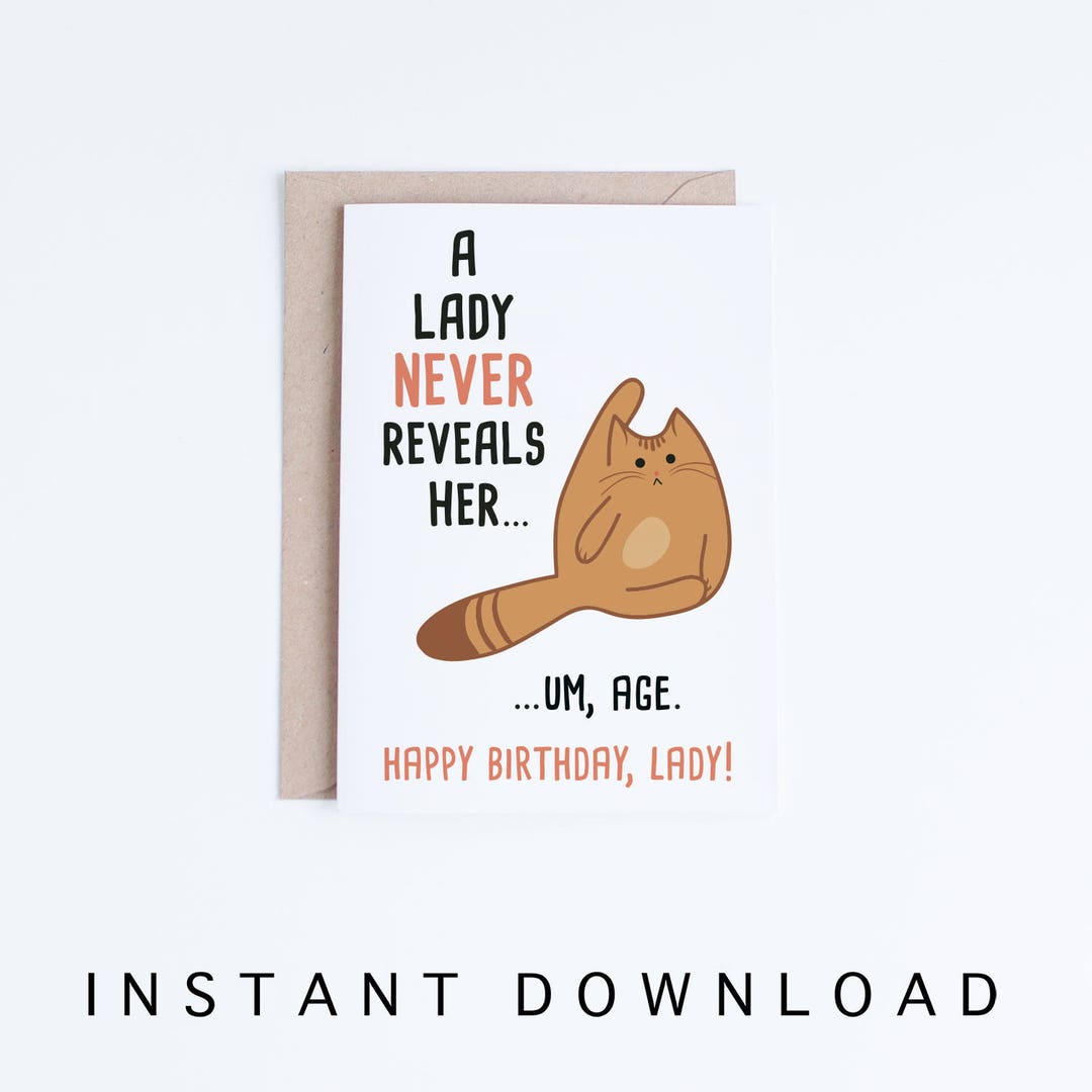 Funny Birthday Cards for Her, Printable Birthday Cards for Friend, for ...