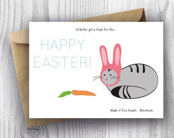 Easter Card Printable, Printable Easter Card, Funny Easter Cat Bunny Card, DIY Cat Card, Easter Bunny Cat Card Instant Download