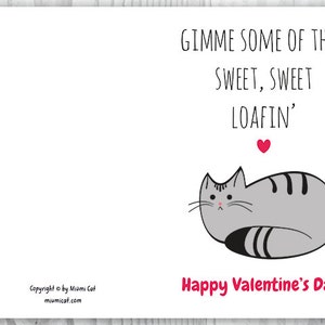 Romantic Valentine Card Printable, Funny Valentines Day Card, Funny Cat ...