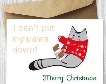 Weihnachtskarte Von Der Katze Inkl. Schlüsselanhänger – Personalisierbar Für Katzenbesitzer