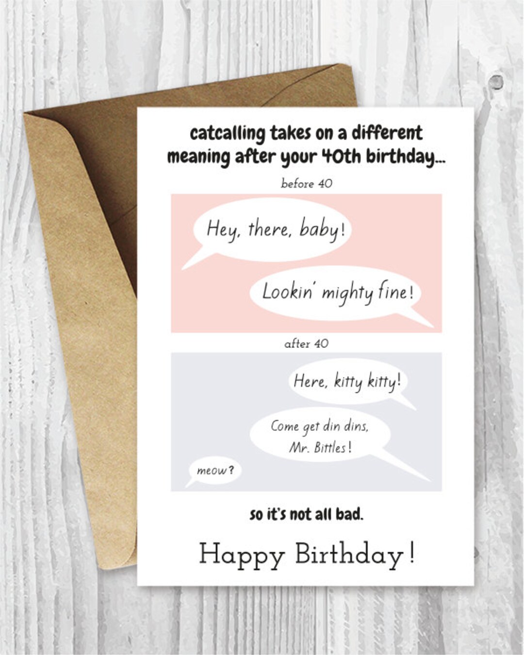 40th Birthday Cards, Printable Birthday Cards, Crazy Cat Lady 40 ...