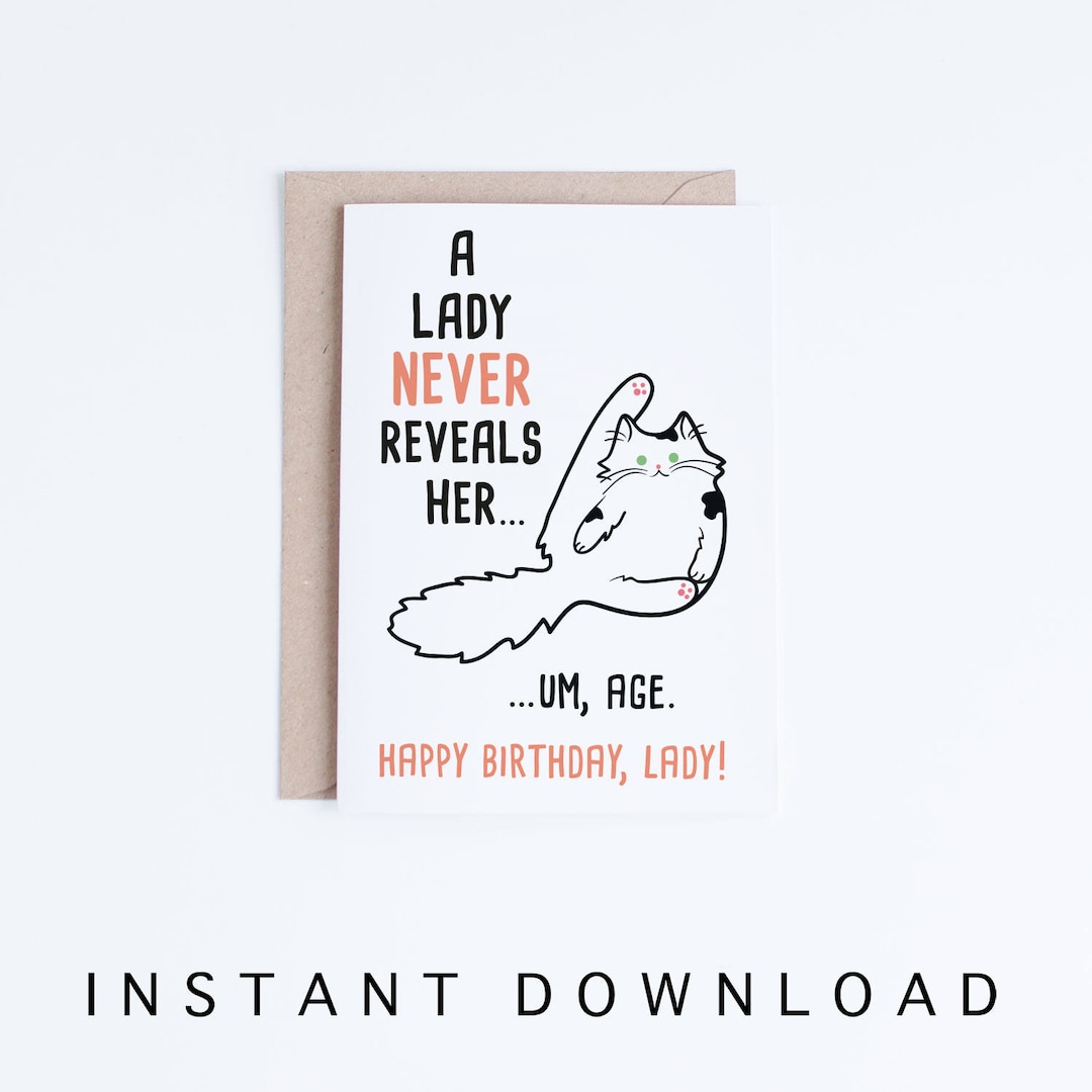 Funny Birthday Cards for Her, Printable Birthday Cards for Friend, for ...