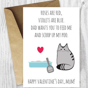 Tarjeta de San Valentín imprimible para mamá Reino Unido, tarjeta divertida del día de San Valentín del gato, tarjetas del día de San Valentín para mamás gatas, tarjeta de San Valentín del gato