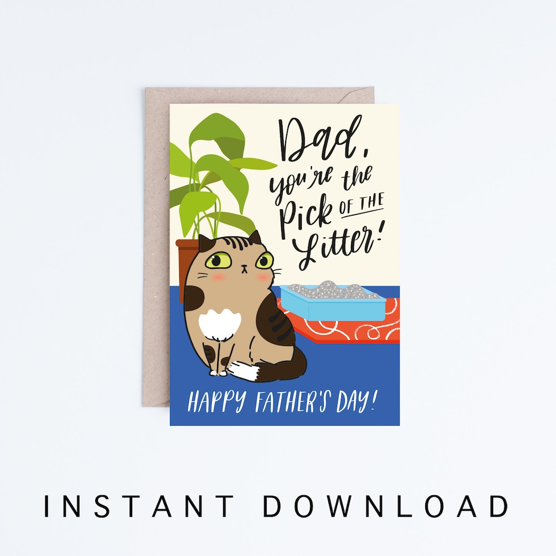 Funny Fathers Day Card Print Instant Download, Printable Father's Day ...