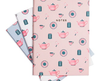 Large TEA TIME NOTEBOOK 3/Set