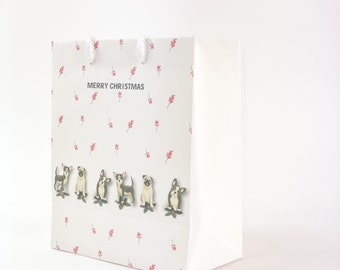Holly Dog Icon Gift Bag