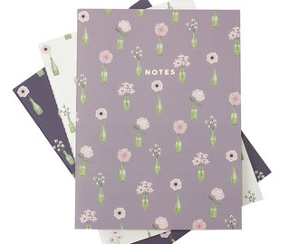 Large FLORAL VASE NOTEBOOK 3/Set