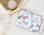 Zipper pouch animal print ferns and deers pattern