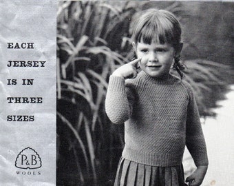 Patrón de tejido vintage de los años 50 para jersey de 6 meses a 5 años en 4 capas Patons P&B 232 pdf Descargar