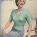 Vintage 1940's Knitting Pattern Wrap around tie or button waist Jumper / Sweater 32 - 37in silver dew wool Marriner's 259 pdf Download