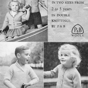 Vintage 1950&#39;s Knitting Pattern Cardigan Jumper Sweater 2 - 5 years Double Knitting Patons P&B 308 pdf Download