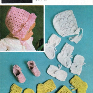 Vintage Baby Knitting Häkelanleitung Mützen, Handschuhe und Stiefel 3 und 4 plissig Geburt bis 6 Monate Bestway 4065 pdf Download