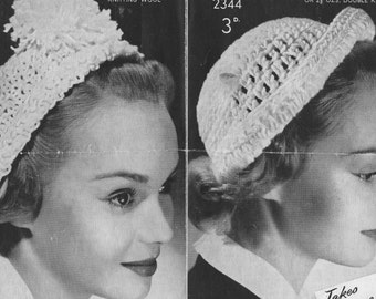 Patrón de tejido y crochet vintage para 2 gorros Bestway en doble punto (se utiliza el doble para aumentar el grosor) Bestway 2344 pdf descargar