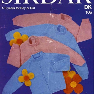 Baby Child Jumper Sweater Knitting Pattern PDF 1 - 3 Years Vintage Sirdar 3184 PDF Instant download