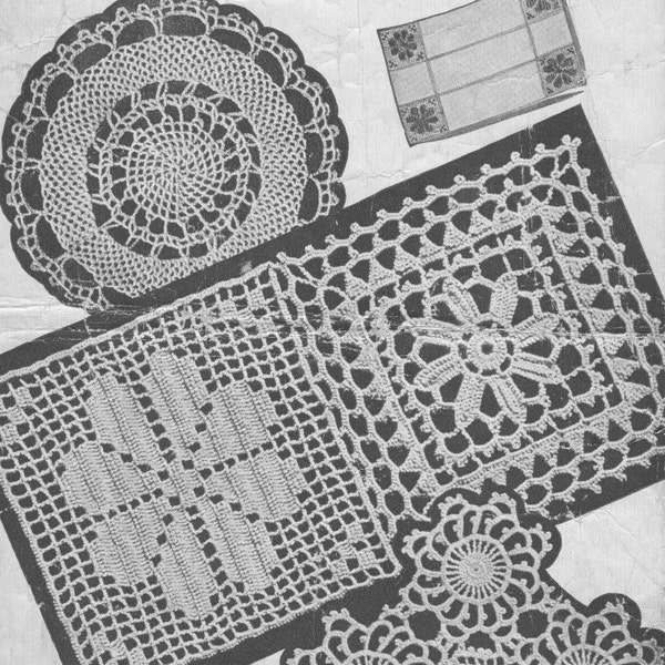 Vintage 1940's Motif Crochet for Dinner Mats, Dressing Table, Tray cloths and Bedspreads Weldon 466 pdf Download