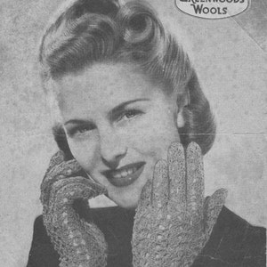 Vintage 1940's Knitting Pattern 2 pairs of GLOVES knitted on 2 needles Bestway 1416 pdf Download
