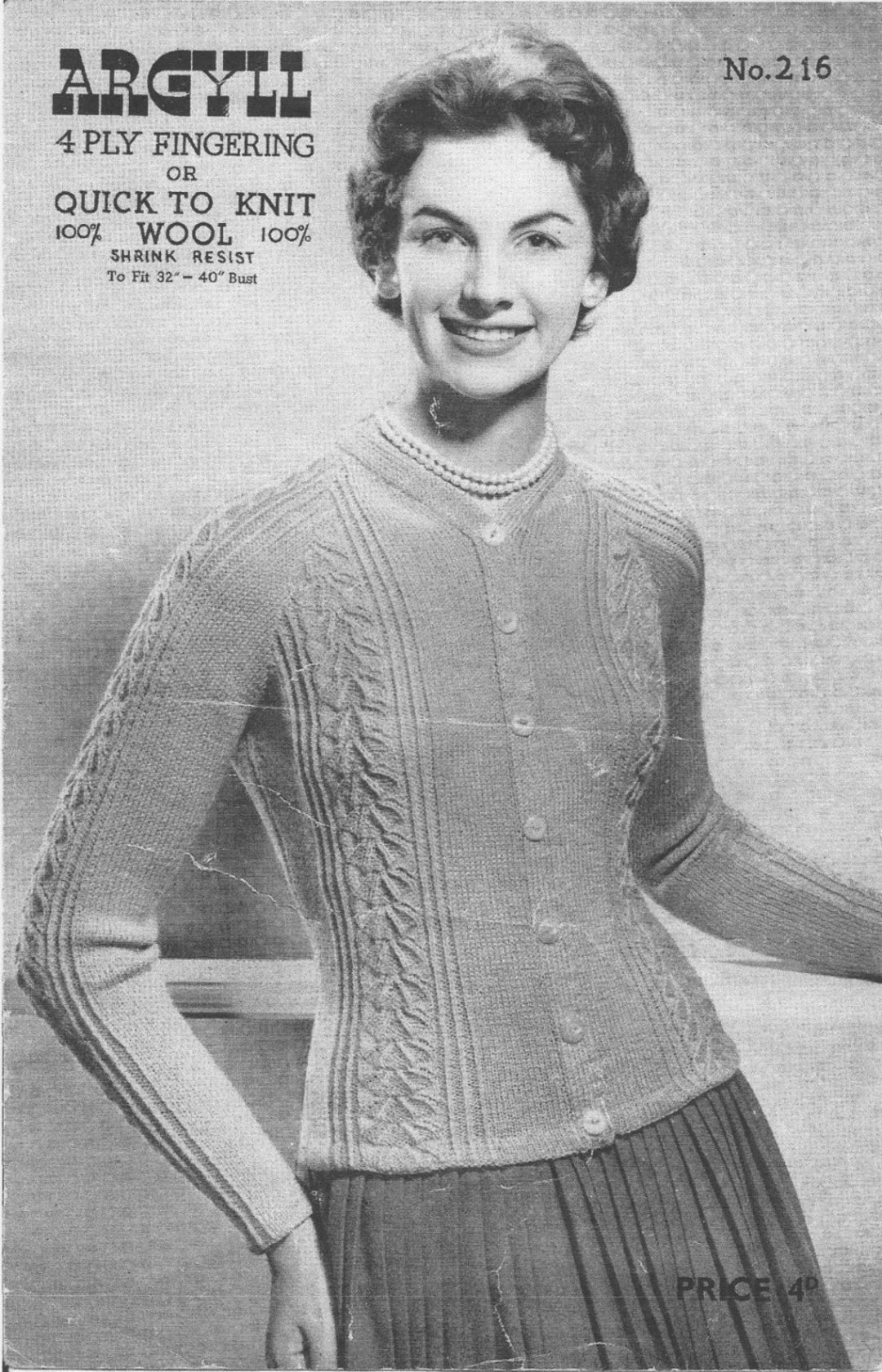 Vintage 1950's Knitting Pattern CARDIGAN 4 Ply or Quick to - Etsy UK