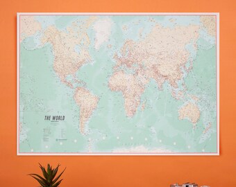 Vintage World Map Canvas Print – Modern Wall Decor