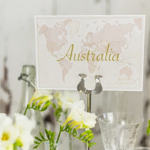 Antieke Wereld Landen Bruiloft Tafel Naamkaarten - wereld, reizen, bruiloft, vintage, tafelnaam, antiek, gepersonaliseerd, cadeau, gratis verzending